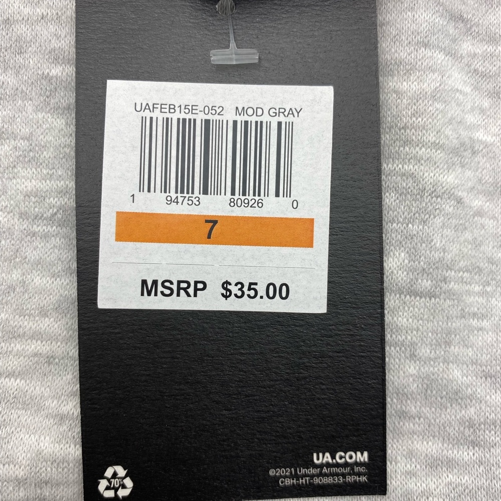 Under Armour Boys Long Sleeve Fleece Sweatshirt, Gray NWT - Picture 6 of 6